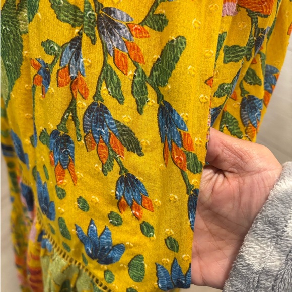 FARM Rio Summer Garden Vibrant Yellow Floral Maxi Dress Medium - Picture 8 of 9